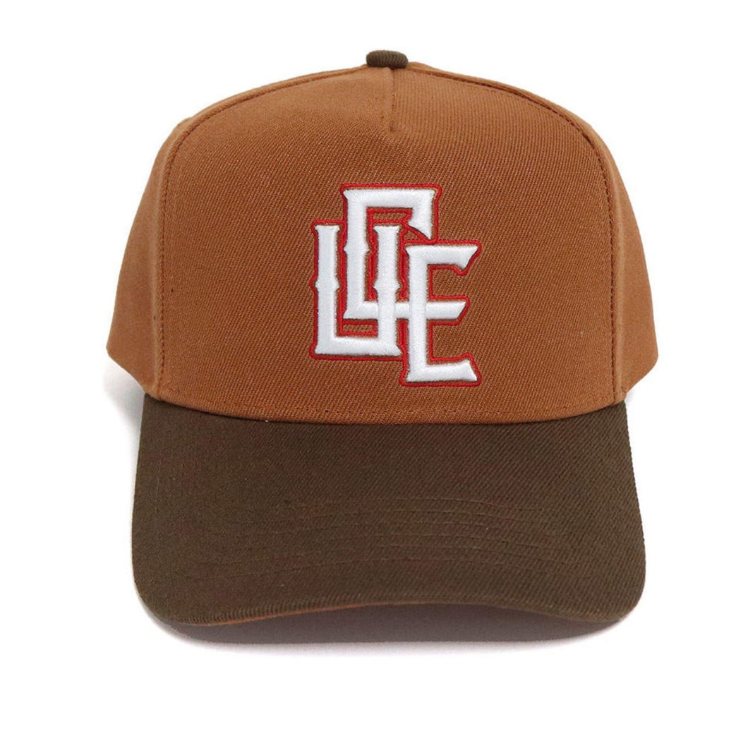 CUSTOM UCE CAP-BROWN/WHITE/RED