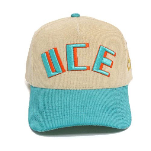 UCE CORDUROY CAP-TAN/TEAL/ORANGE