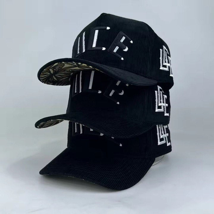 NEW UCE CORDUROY CAP-BLACK/WHITE