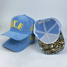 Load image into Gallery viewer, NEW UCE CORDUROY CAP-BABY BLUE/YELLOW
