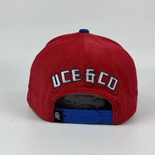 Load image into Gallery viewer, NEW UCE CORDUROY CAP-RED/BLUE
