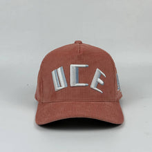 Load image into Gallery viewer, NEW UCE CORDUROY CAP-SALMON/WHITE/BABY BLUE
